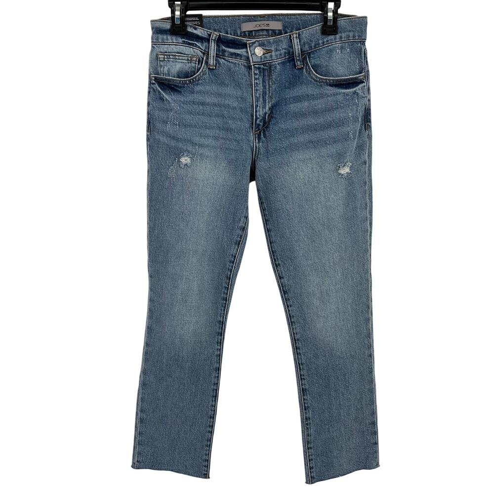 Joe's Jeans Laura Mid Rise Straight Ankle Jeans Size 27 Frayed Hem Cybele Wash - Picture 1 of 7